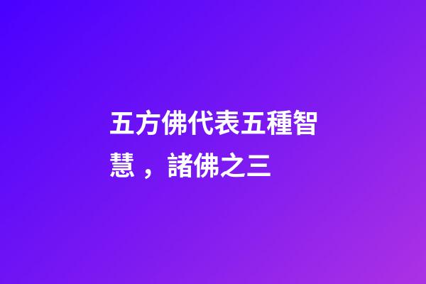 五方佛代表五種智慧，諸佛之三-第1張-觀點-玄機派